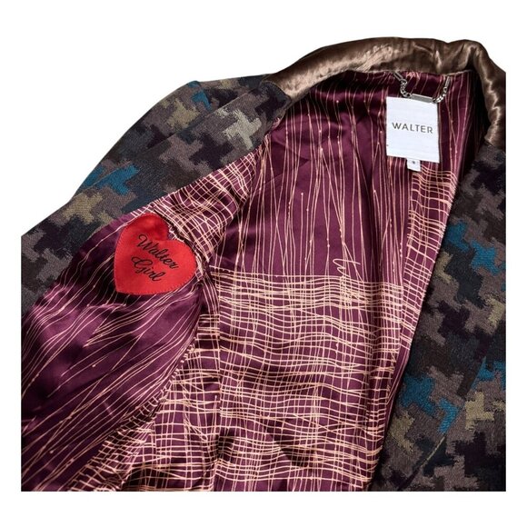 WALTER Luxury Wool Blend SILK Lined Business Casual Blazer Jacket Womens Size 8 - Picture 2 of 7